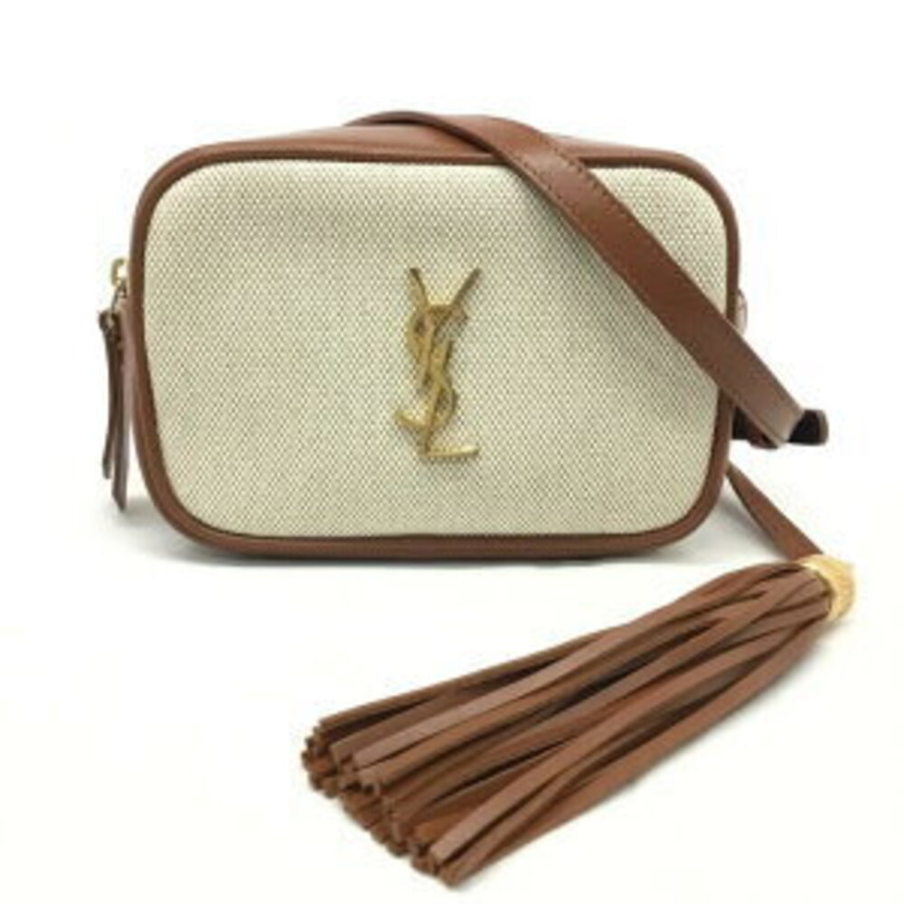 SAINT LAURENT Camera Waist Bag Bag Ivory White Brown